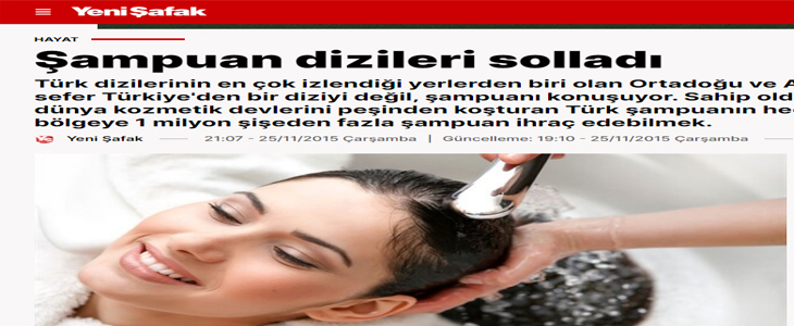 Şampuan dizileri solladı...